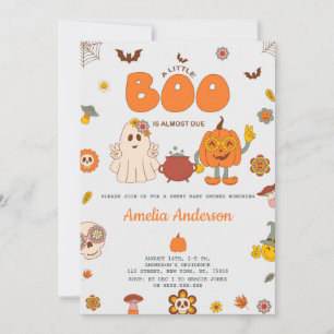 Groovy A Little Boo soll Halloween-Kinderdusche ha Einladung