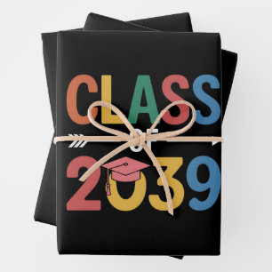 Groovy Abschlussklasse 2039 Abitur Senior 2039 Geschenkpapier Set
