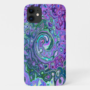 Groovy Abstract Retro Grün und Lila Wirbel Case-Mate iPhone Hülle