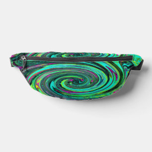 Groovy Abstract Retro Grün und Magenta Wirbel Bauchtasche
