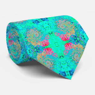 Groovy Abstract Retro Regenbogen Flüssigkeit Wirbe Krawatte