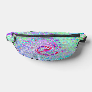 Groovy Abstract Retro Rosa und Grün Wirbel Bauchtasche
