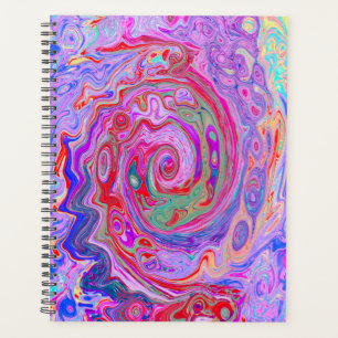 Groovy Abstract Retro Rot, Lila und Rosa Wirbel Planer