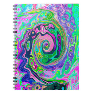 Groovy Abstrakt Aqua und Navy Lava Swirl Notizblock