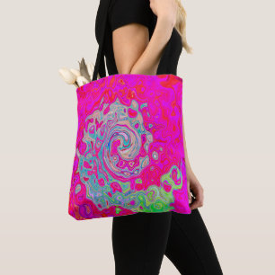 Groovy Abstrakt Aquamarin Blue and Red Swirl