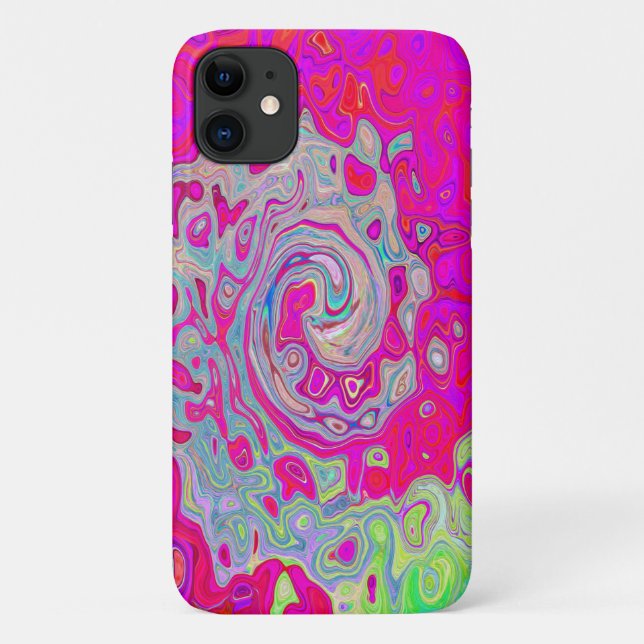 Groovy Abstrakt Aquamarin Blue and Red Swirl Case-Mate iPhone Hülle (Rückseite)