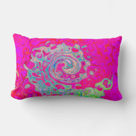 Groovy Abstrakt Aquamarin Blue and Red Swirl Lendenkissen