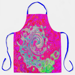 Groovy Abstrakt Aquamarin Blue and Red Swirl Schürze