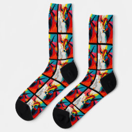 Groovy Abstrakt Bull im Stil der 1960er Jahre Socken