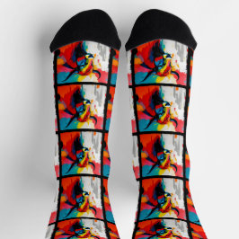 Groovy Abstrakt Bull im Stil der 1960er Jahre Socken