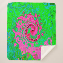 Groovy Abstrakt Green und Red Lava Liquid Swirl
