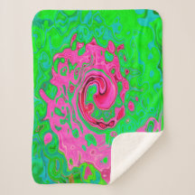 Groovy Abstrakt Green und Red Lava Liquid Swirl