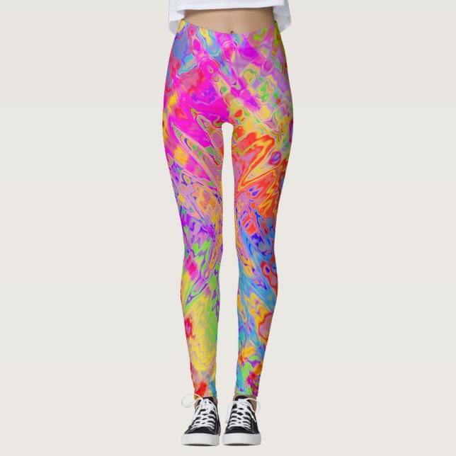 Groovy Abstrakt Leggings (Vorderseite)