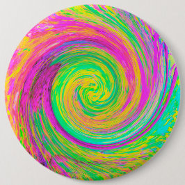 Groovy, Abstrakt, Lila und gelb, flüssiger Swirl Button
