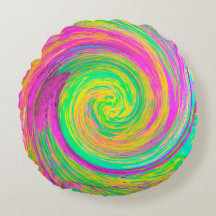 Groovy, Abstrakt, Lila und gelb, flüssiger Swirl