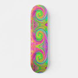 Groovy, Abstrakt, Lila und gelb, flüssiger Swirl Skateboard