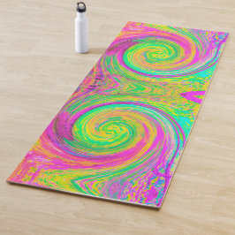 Groovy, Abstrakt, Lila und gelb, flüssiger Swirl Yogamatte