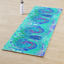 Groovy Abstrakt Ocean Blue und Green Liquid Swirl Yogamatte