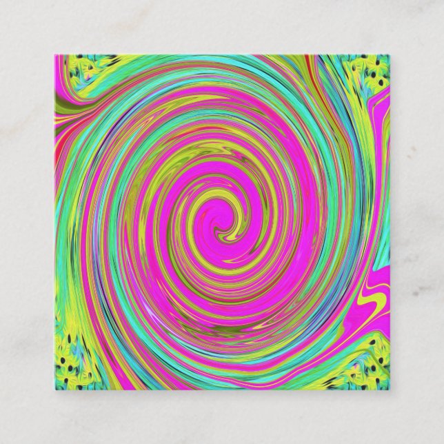 Groovy Abstrakt Pink und Türkis Swirl Empfehlungskarte (Vorderseite)
