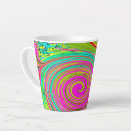 Groovy Abstrakt Pink und Türkis Swirl Milchtasse