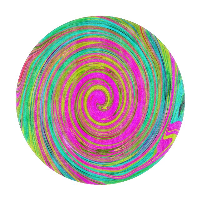 Groovy Abstrakt Pink und Türkis Swirl Schneidebrett (Vorderseite)