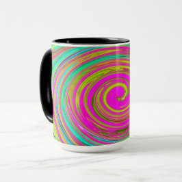 Groovy Abstrakt Pink und Türkis Swirl Tasse