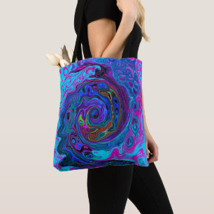 Groovy Abstrakt Retro Blau und Lila Swirl