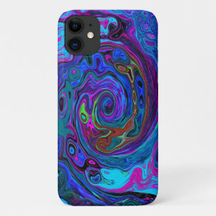 Groovy Abstrakt Retro Blau und Lila Swirl Case-Mate iPhone Hülle