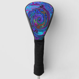 Groovy Abstrakt Retro Blau und Lila Swirl Golf Headcover
