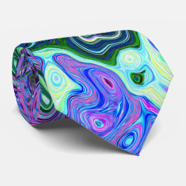 Groovy Abstrakt Retro Grün und Lila Swirl Krawatte