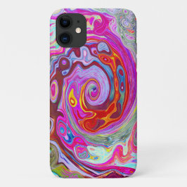 Groovy Abstrakt Retro Hot Pink und Blue Swirl Case-Mate iPhone Hülle