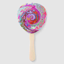 Groovy Abstrakt Retro Hot Pink und Blue Swirl Fächer
