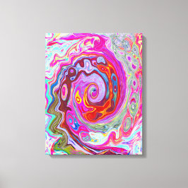 Groovy Abstrakt Retro Hot Pink und Blue Swirl Leinwanddruck