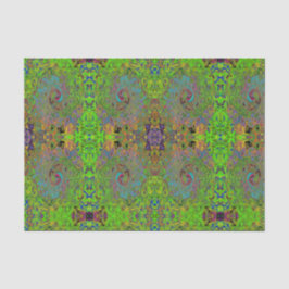 Groovy Abstrakt Retro Lime Green und Blue Swirl Seidenpapier