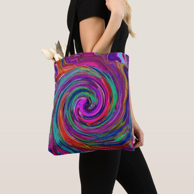 Groovy Abstrakt Retro Magenta Dark Rainbow Swirl (Von Nahem)