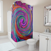 Groovy Abstrakt Retro Magenta Dark Rainbow Swirl