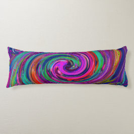 Groovy Abstrakt Retro Magenta Dark Rainbow Swirl Seitenschläferkissen