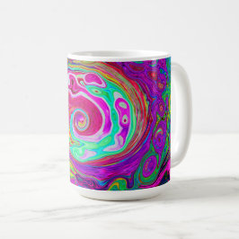 Groovy Abstrakt Retro Magenta Rainbow Swirl Kaffeetasse