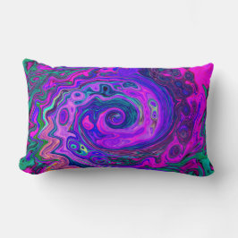 Groovy Abstrakt Retro Magenta und Lila Swirl Lendenkissen