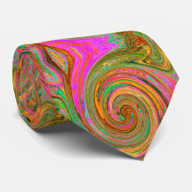Groovy Abstrakt Retro Orange und grüner Swirl