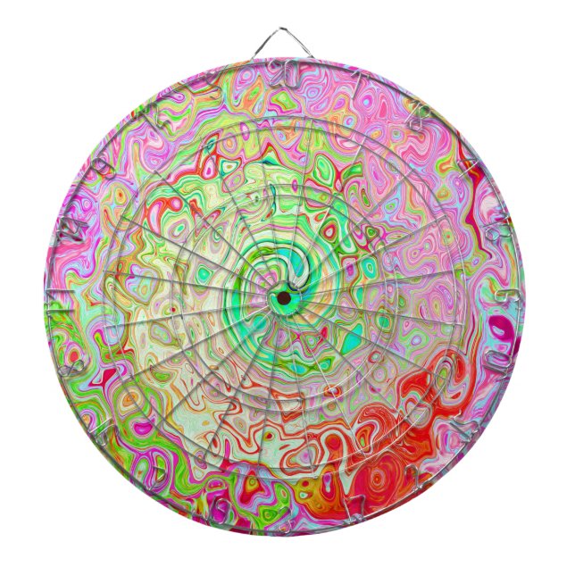 Groovy Abstrakt Retro Pastel Green Liquid Swirl Dartscheibe (vorne)