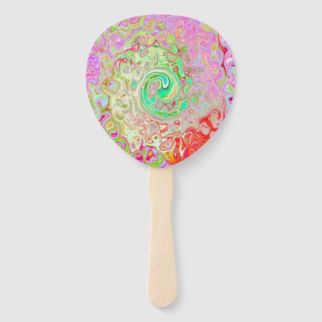 Groovy Abstrakt Retro Pastel Green Liquid Swirl Fächer (Vorderseite)