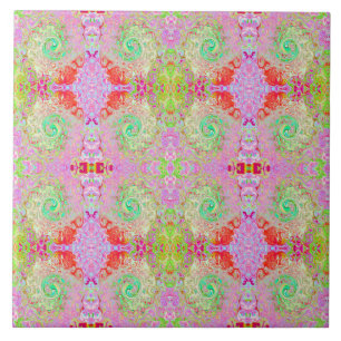 Groovy Abstrakt Retro Pastel Green Liquid Swirl Fliese