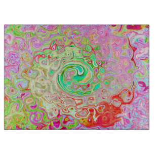 Groovy Abstrakt Retro Pastel Green Liquid Swirl Schneidebrett