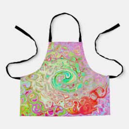 Groovy Abstrakt Retro Pastel Green Liquid Swirl Schürze