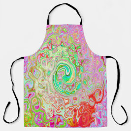 Groovy Abstrakt Retro Pastel Green Liquid Swirl Schürze