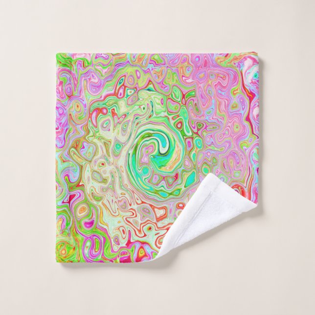 Groovy Abstrakt Retro Pastel Green Liquid Swirl Waschlappen (Waschlappen)
