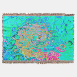 Groovy Abstrakt Retro Rainbow Liquid Swirl Decke