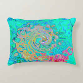 Groovy Abstrakt Retro Rainbow Liquid Swirl Dekokissen