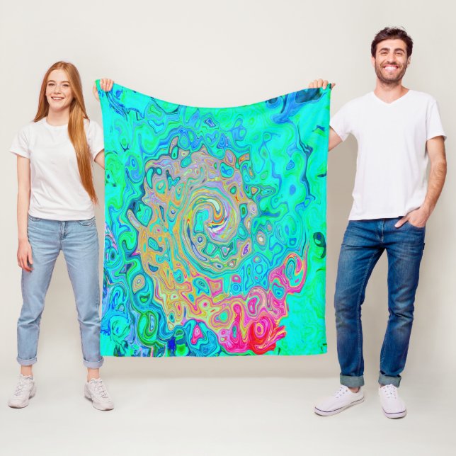Groovy Abstrakt Retro Rainbow Liquid Swirl Fleecedecke (Beispiel)